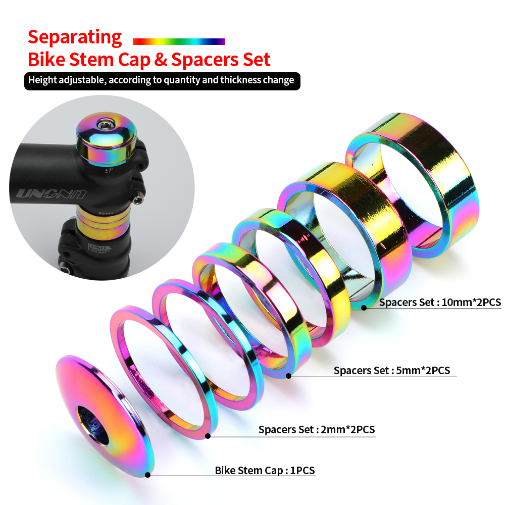 Mtb Fiets Stuurpen Top Cap Headset Spacers Kit Aluminium Vork Ring Spacer 28.6Mm 2Mm 5Mm 10Mm fiets Headset Deksel