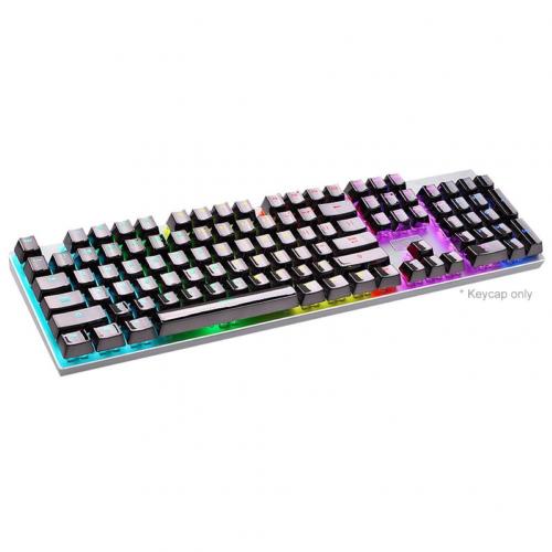 104 Keys Solid Color PBT Backlight Electroplated Metal Texture Mechanical Keyboard Keycaps Replacement Kit For Cherry MX : Blackgold