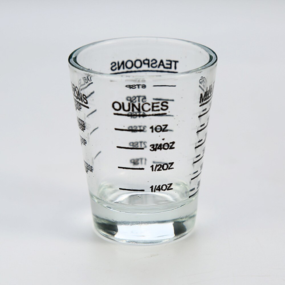 Tasse à mesurer expresso en verre de 30ML, once avec échelle, fournitures d'outils de mesure de cuisine (noir)