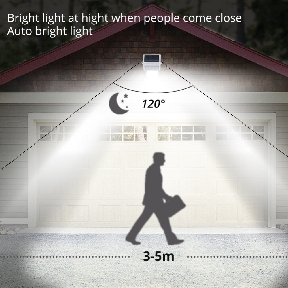 Ammtoo sensor ledet solsti lampe vandtæt have ført udendørs væglampe nødsikkerhed natlys med genopladeligt