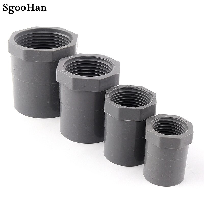 1~5pcs 1/2″~2″ Inch PVC Female Thread Straight Connector Water Pipe Joint Aquarium Fish Tank Parts Garden Irrigation Adapter