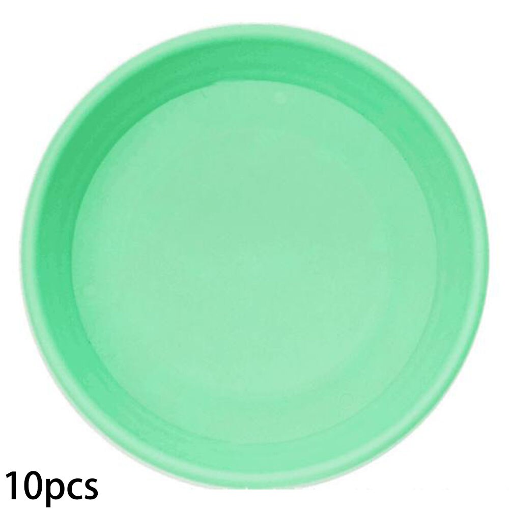 10Pcs Hydroponic Round Plant Pot Saucer Dish Water Drip Tray Drain Flower Base: Green