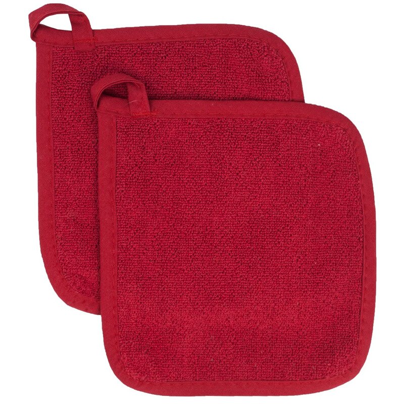 1pc krukhållare bomull värmebeständig grytlapp kuddhållare kuddar bordsfat kökstillbehör mattor & kuddar modern fyrkant: Röd
