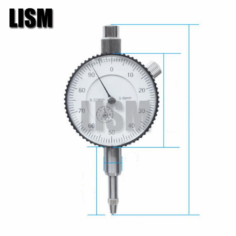 10mm dial indikator + minimagnetisk stativ base holder dial test komparator til udstyr kalibreringsmåler værktøj: 0-8mm små urskiver