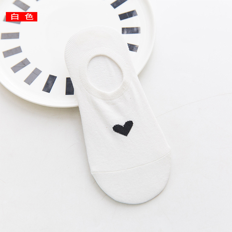 Women Socks Love Heart Cute Female Short Sock Kawaii Cotton Summer Autumn Girls Sock Meias Ankle Sox Calcetines Mujer Girls: WHITE