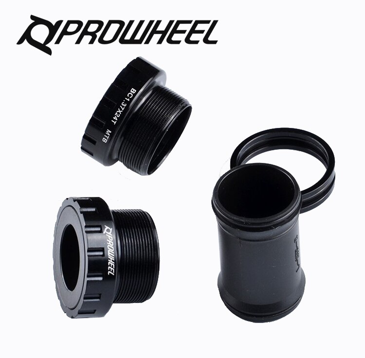 Prowheel BB Axle Adapter 1.37 / 24mm Crank Sprocket Set Black MTB Road Bicycle Push Bottom Fit Brackets For Shimano deore BB52