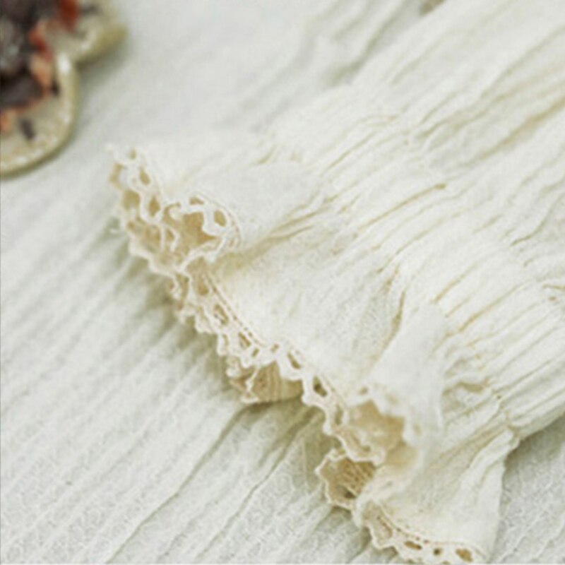 Blusa feminina yuzi høst årgang bomullsbluse o-hals broderi sommerfuglerm løse damebluser  b9536 2 farger