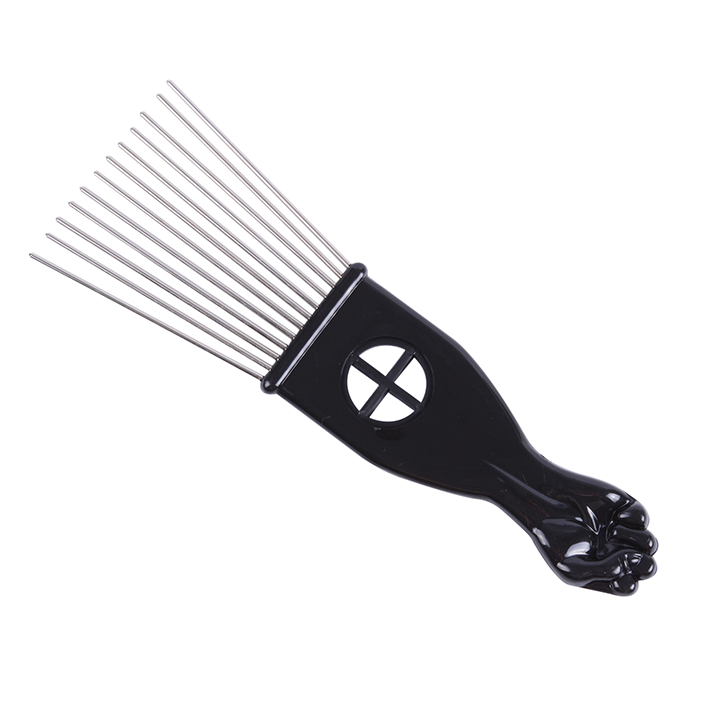 Salon brug sort metal african american pick kam hår kamme afro hår kam til frisør styling værktøj: 02