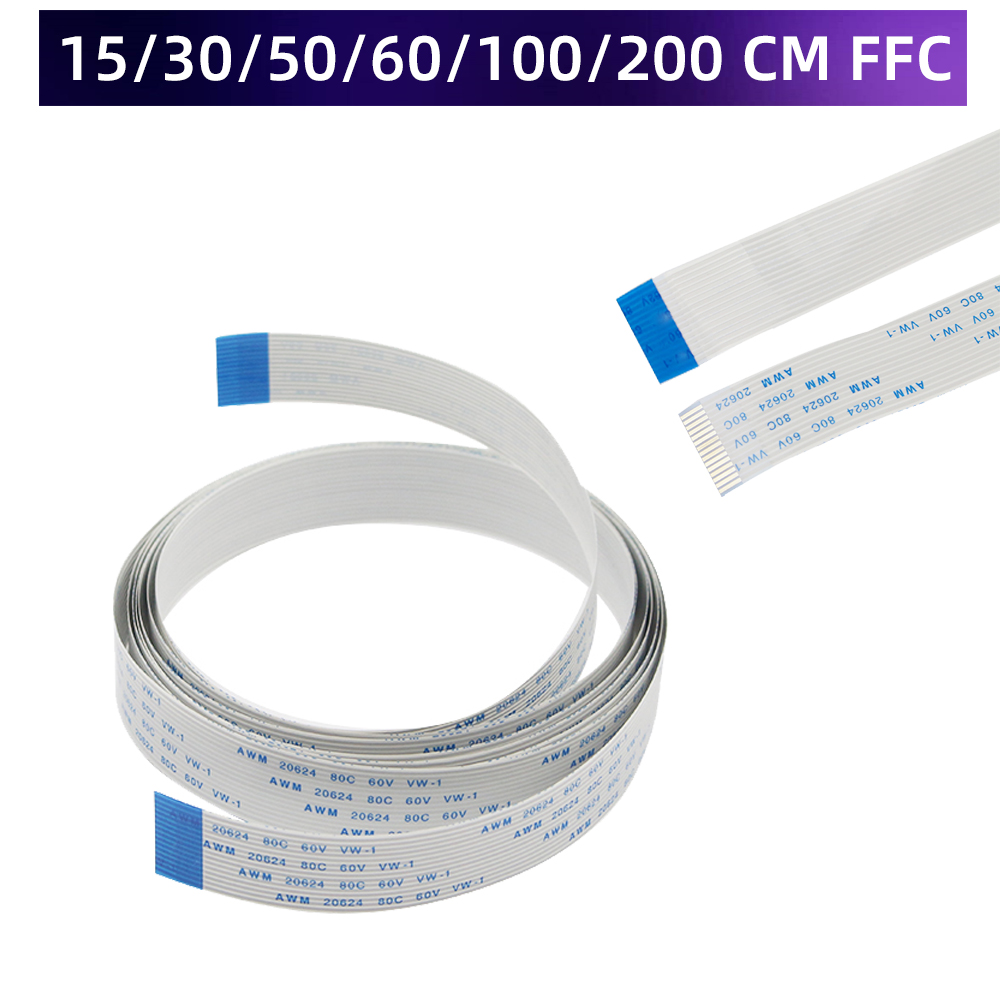 Cable plano Flexible para cámara Raspberry Pi, 15 Pines, 30, 50, 60 CM, 1M, 2M, RPI 4B 3B + 3B 3A +