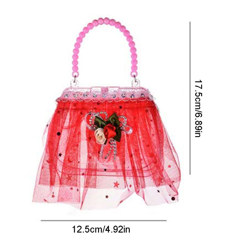 2Pcs/Set Little Girls Luminous Handbag Bag Dress up Pretend Purse Role Play Toy DXAD