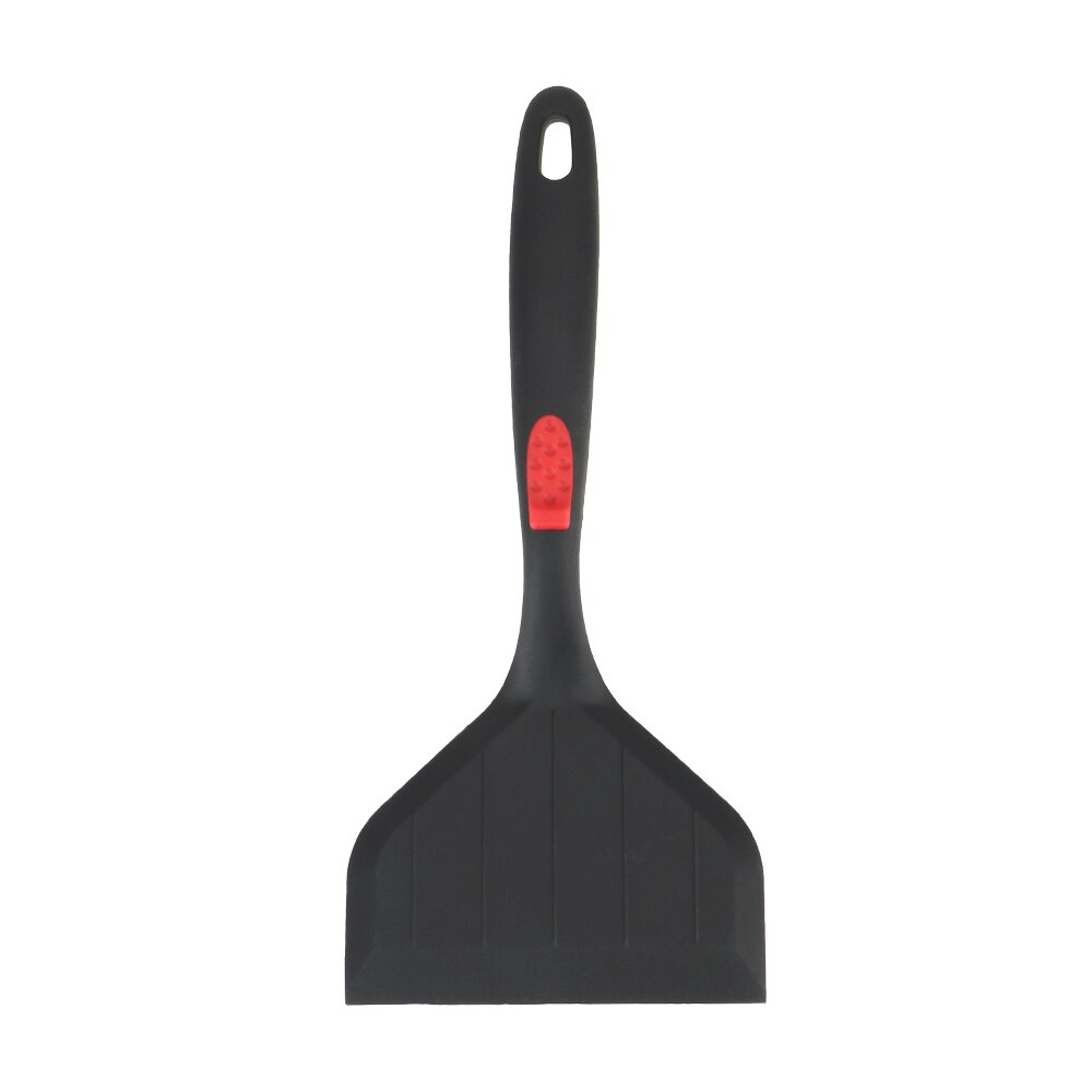 Kitchen Cooking Tool Pizza Shovel Frying Pan Food Lifters Cooking Utensils Non-stick Silicone Turner Beef Egg Scraper: black