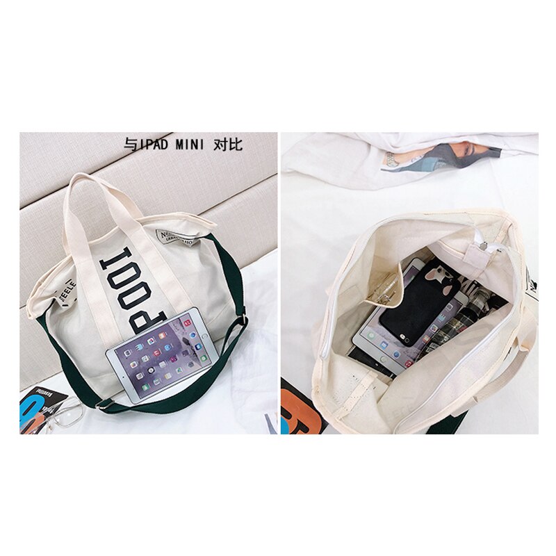 Canvas schoudertas eco herbruikbare boodschappentas opvouwbare tassen voor vrouwen grote casual handtassen