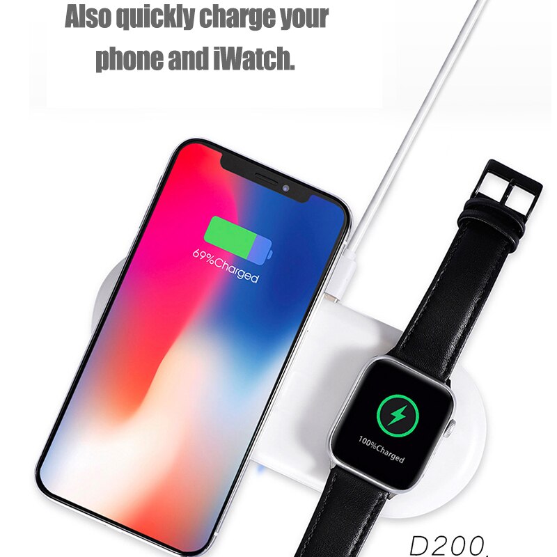 Qi chargeur sans fil montre chargeur rapide pour Apple iWatch série 5 4 3 2 1 QC 3.0 Charge sans fil rapide pour iPhone Samsung