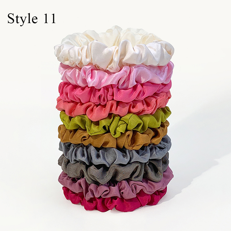 Gomas para el cabello de seda rosa para mujer y niña, banda elástica para el cabello de Color sólido, coleteros, accesorios para el cabello elegantes, 6/10/20 piezas: Morado