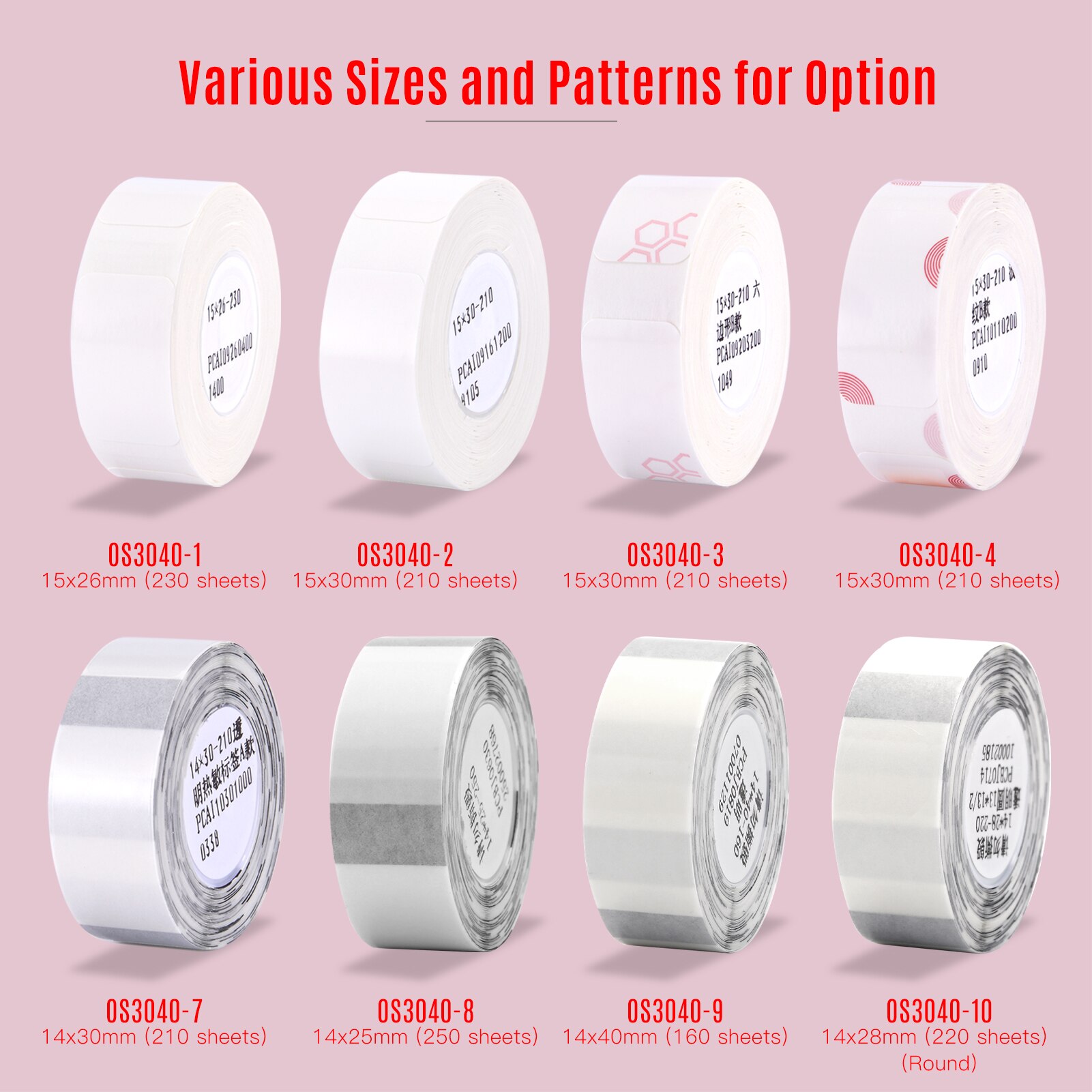 Waterproof Tear Resistant 14*30mm 210pcs/roll Thermal Printing Label Paper Barcode Price Size Name Blank Labels for Organizer