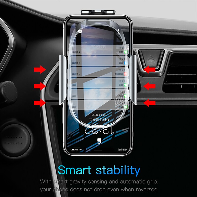 Baseus Auto Telefoon Houder Air Vent Automatische Spannen Intelligente Touch Sensor Auto Mobiele Telefoon Stand Mount Voor Iphone Voor Samsung