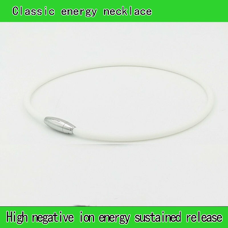 Germanium Titanium Anion Balance Stainess Steel Magnetic Buckle Sport Silicone Necklace