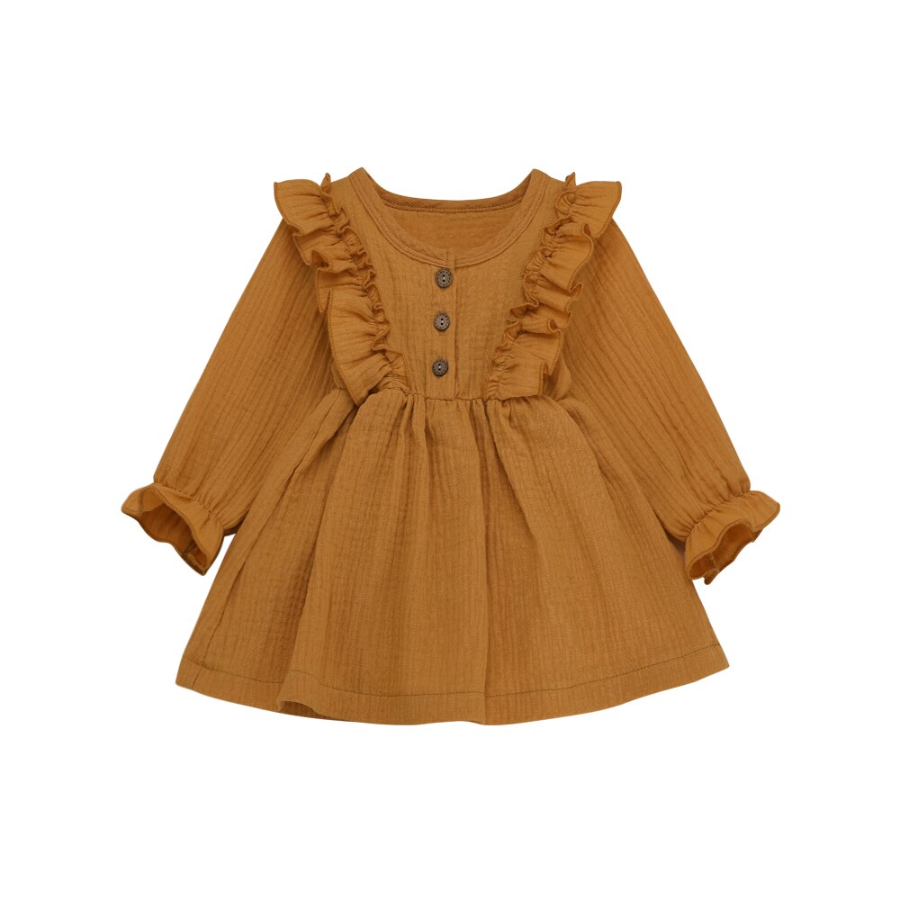 Linne barn flicka bomull småbarn klänning tutu klänning vardagsfest kläder klänningar bebis flicka rejäla kappor 2-6 år: B / 5t
