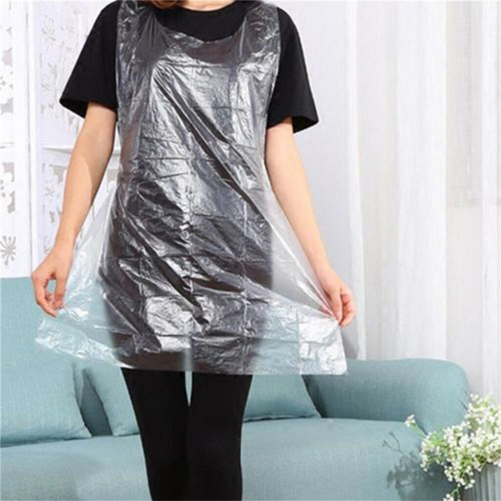 100pcs Disposable Apron Hair Cutting Cape Waterproof PE Salon Disposable Hair Coloring Capes Hair Cutting Cape Haircut Accessory