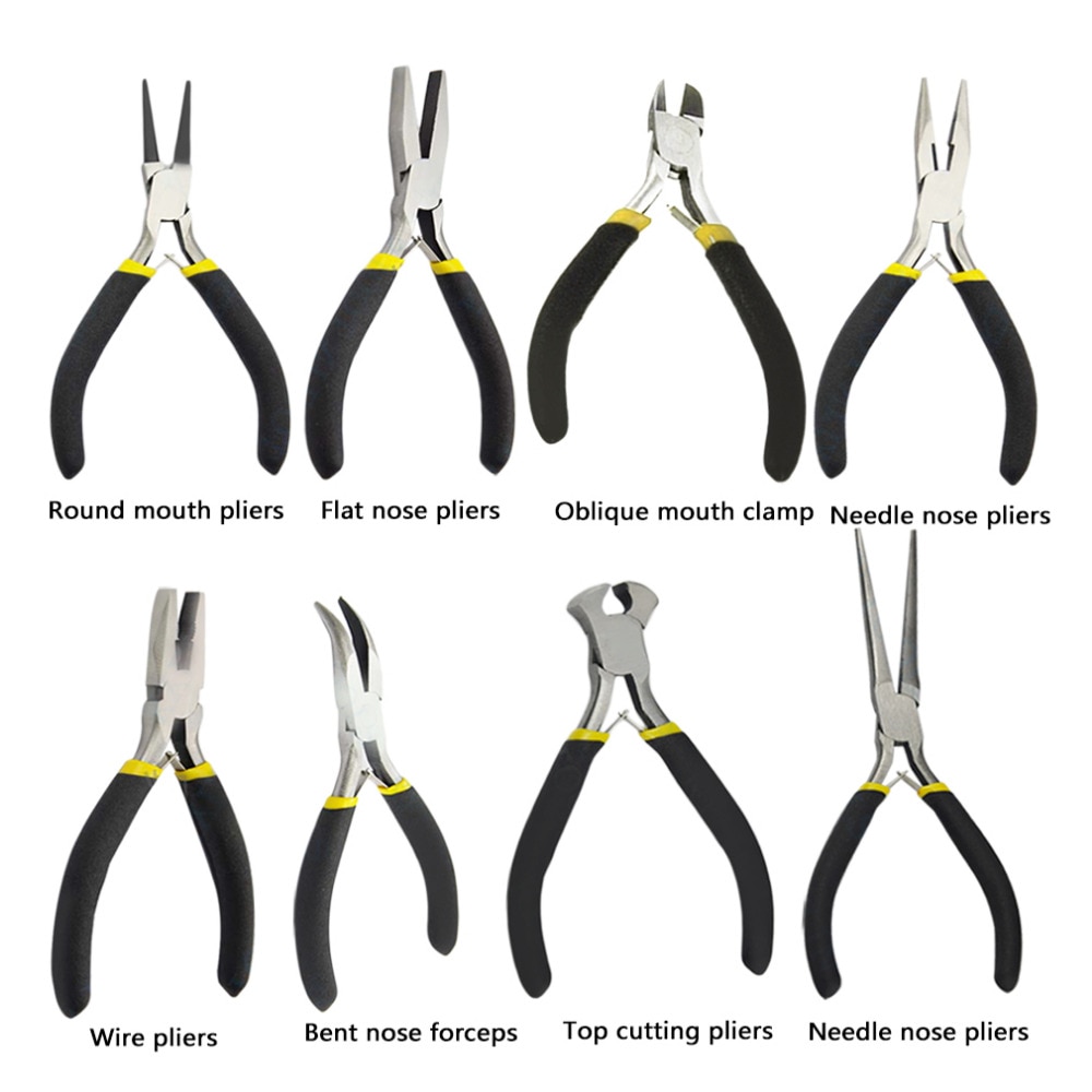 Outad Sieraden Maken Kralen Mini Tang Gereedschap Kit Set Ronde Platte Lange Neus