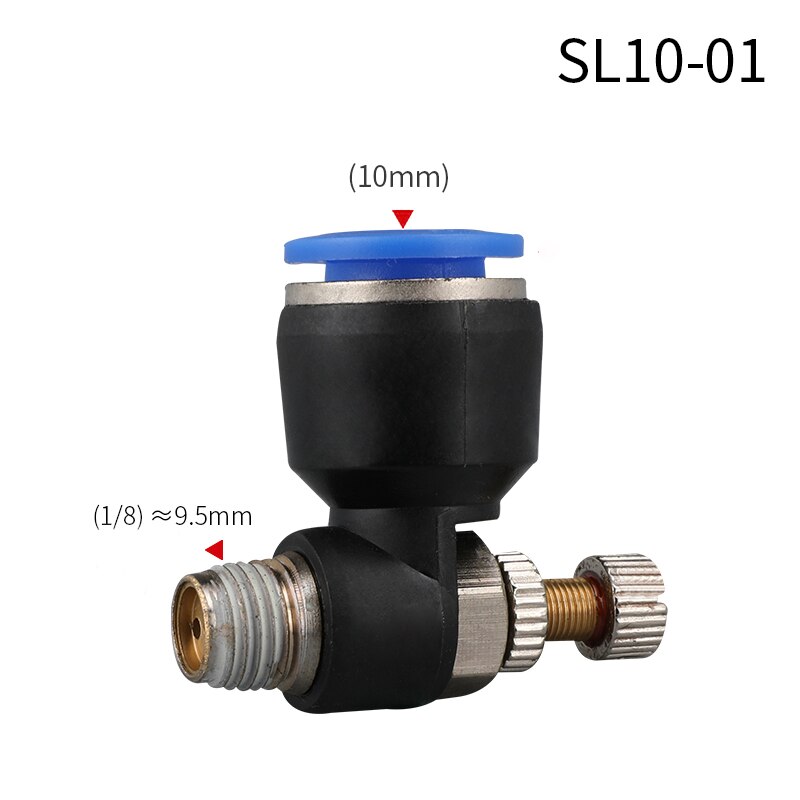 Pneumatic quick connect connector SL 4 6 8 10 12mm M5 "1/8" 1/4 "3/8" 1/2 air speed regulating valve Accelerator valve: SL10-01