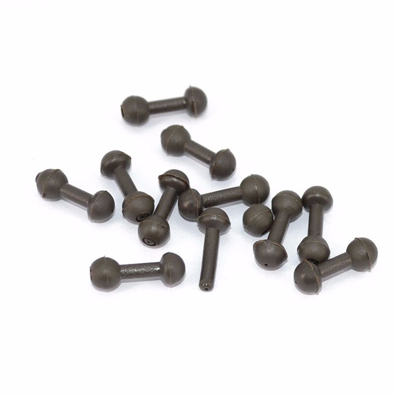 20PCS Chod Beads Carp Fishing Tackle Rubber Shock Beads Helicopter Brown Rigs Beads Line Protector Rig Terminal Tackle Tool