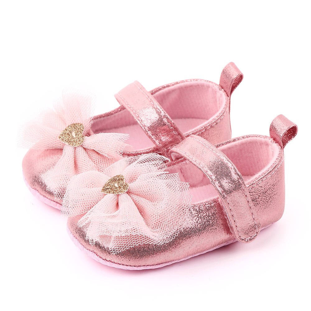 Spring / Autumn Infant Baby Girl baby Shoes princess Bow shoes soft bottom non-slip toddler shoes PU Leather First Walkers