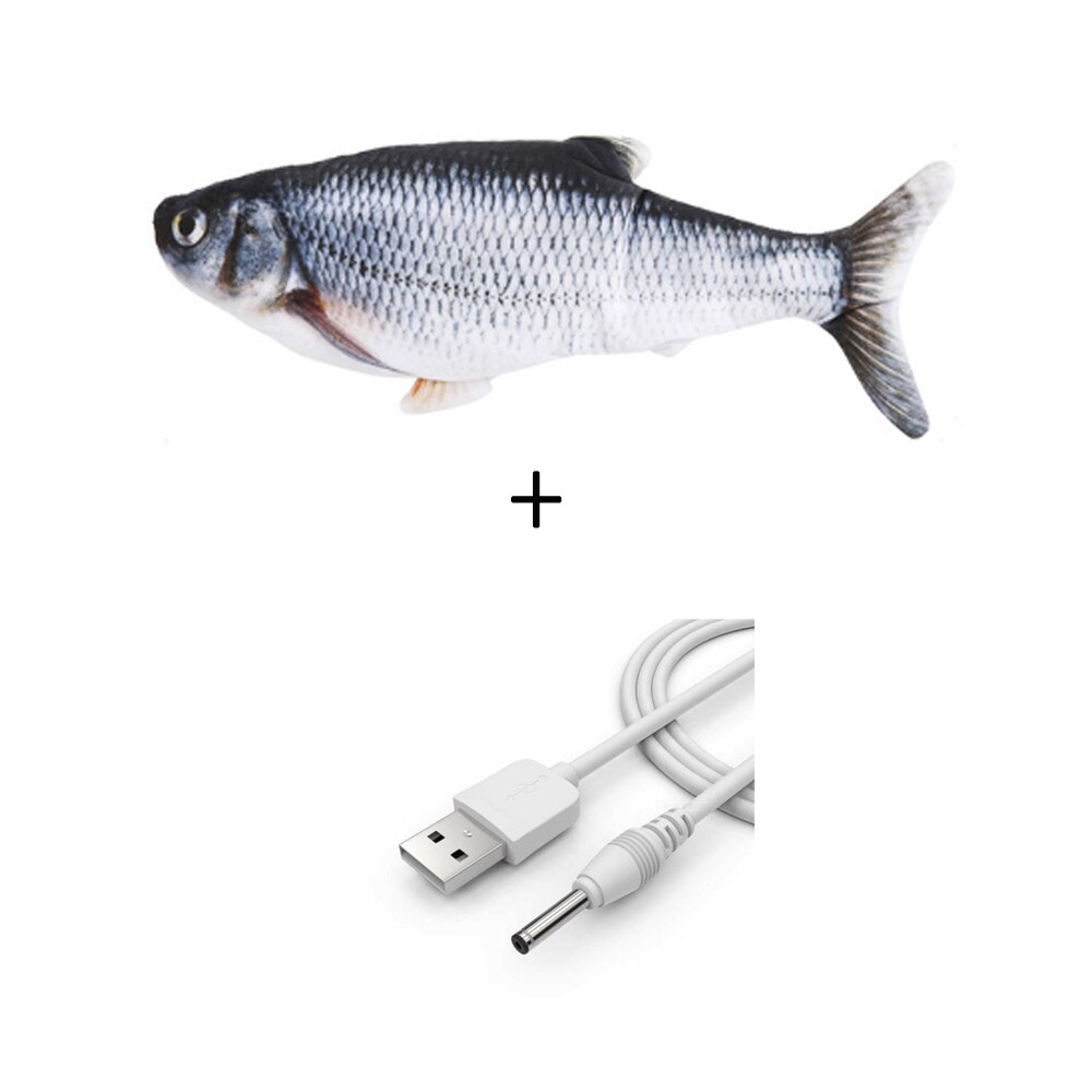 Jouet de chat électronique 3D poisson Simulation électrique jouets de poisson pour chats jouet de jeu pour animaux de compagnie fournitures de chat juguetes para gatos jouets pour animaux de compagnie: A 30cm