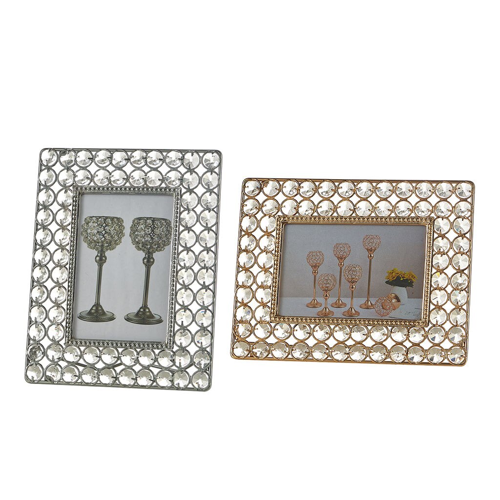 Sparkling Crystal Photo Frame Metal Frames Living Room Decor Birthday
