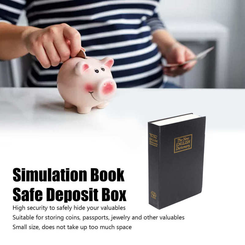 Simulation Book Safe Deposit Box Diversion Book Safe High Safety for Travelling for School for Home