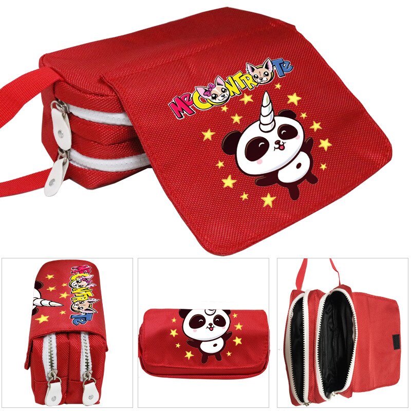 Lady Cosmetic Bag Girls Big Pencil Pouch Me Contro Te Pencil Case Oxford Cloth Double-layer Pencil Bag for School Student Boys: red 6