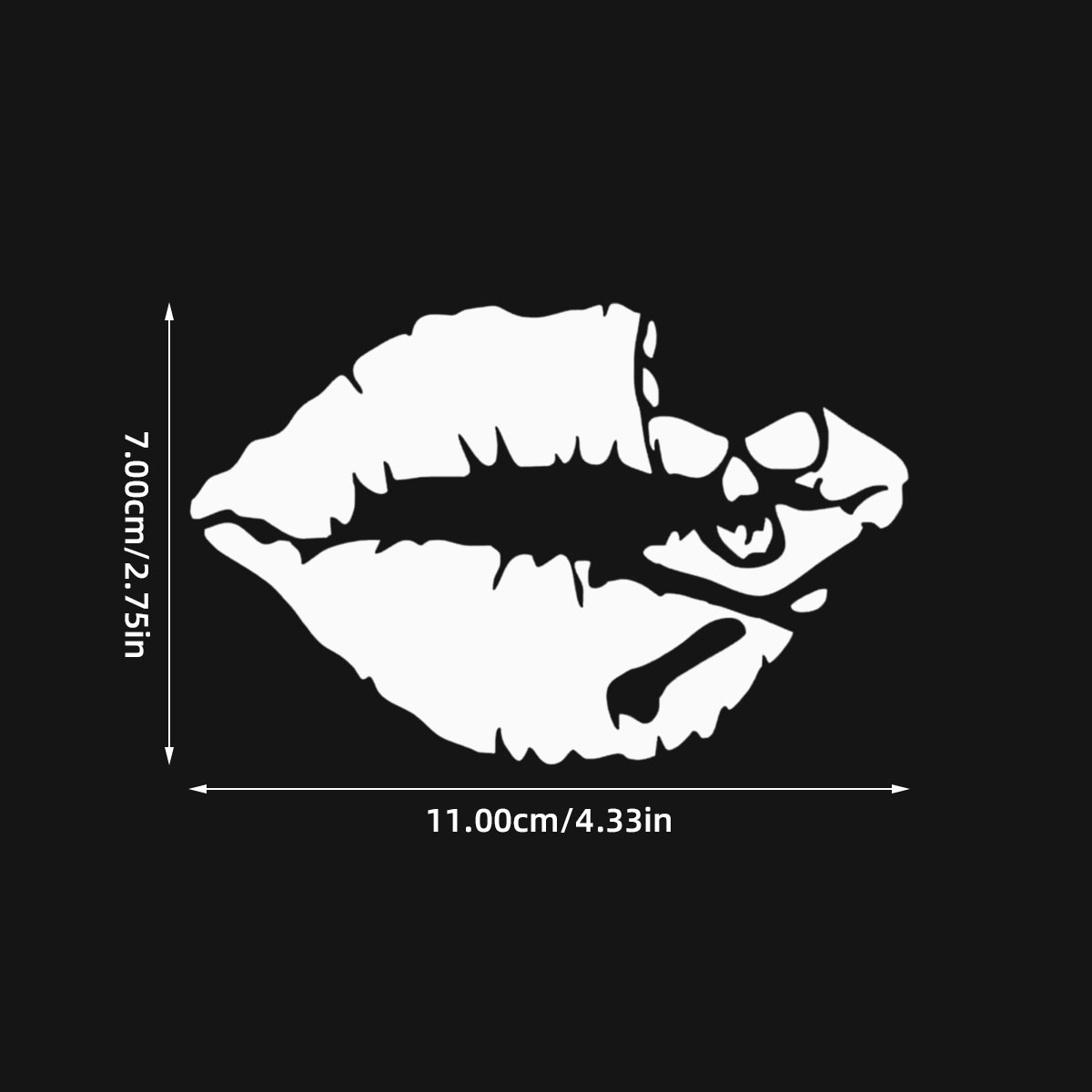 1/2x Autosticker Kiss Lips Waterdichte Motorfietsen Decors Bumper Achterruit Biker Helm Autosticker Vinyl Auto Sticker Accessoires: 4XL / GRIJS