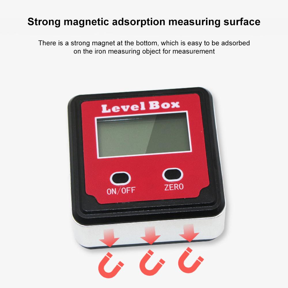 Inclinomètre numérique LCD boîte de niveau rouge précision numérique inclinomètre à 2 touches outil de mesure rapporteur Angle Finder jauge mètre