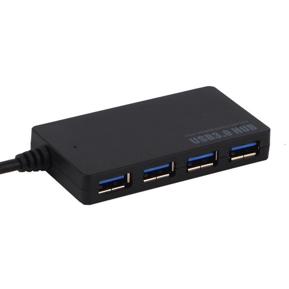 Powered 4-Port USB 3.0 Hub 5Gbps Portable Compact For PC Mac Laptop Desktop Multi-functional