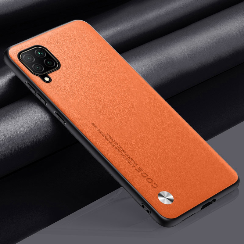 Étui en cuir PU de luxe pour Huawei Nova 7i P40 Lite, couverture arrière, protection en silicone 256, coque de téléphone pour Nova 6 SE: Tissu en coton / Orange