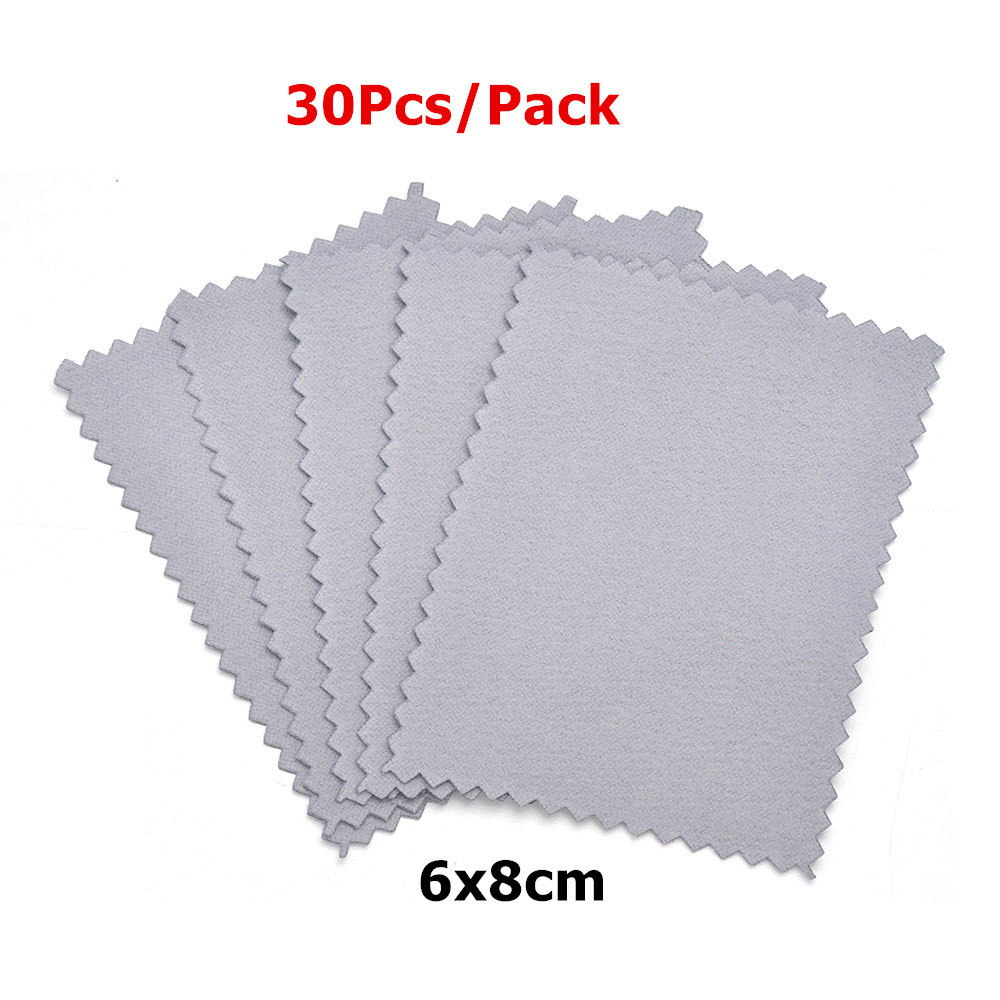 60mm 80mm 100mm Schmuck Poliertuch Doppelseitiges Reinigungstuch für Gold Silber Schmuck Werkzeuge 10-30Stk: Weiß