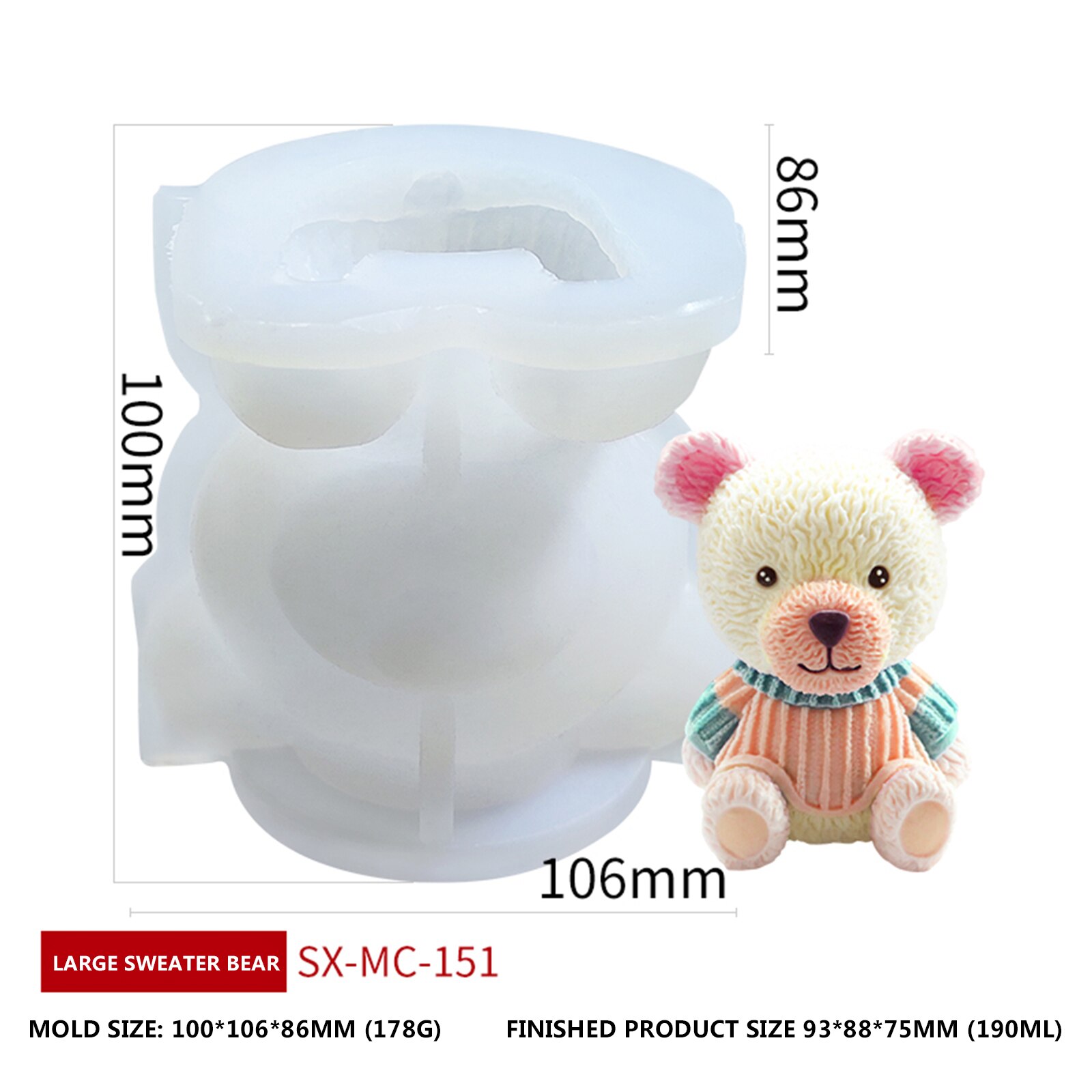 lód Niedźwiedź producent, przyrząd robić pieczenia, silikon DIY jedzenie stopień skompresowane miękkie mleko deser gips aromaterapeutyczny forma