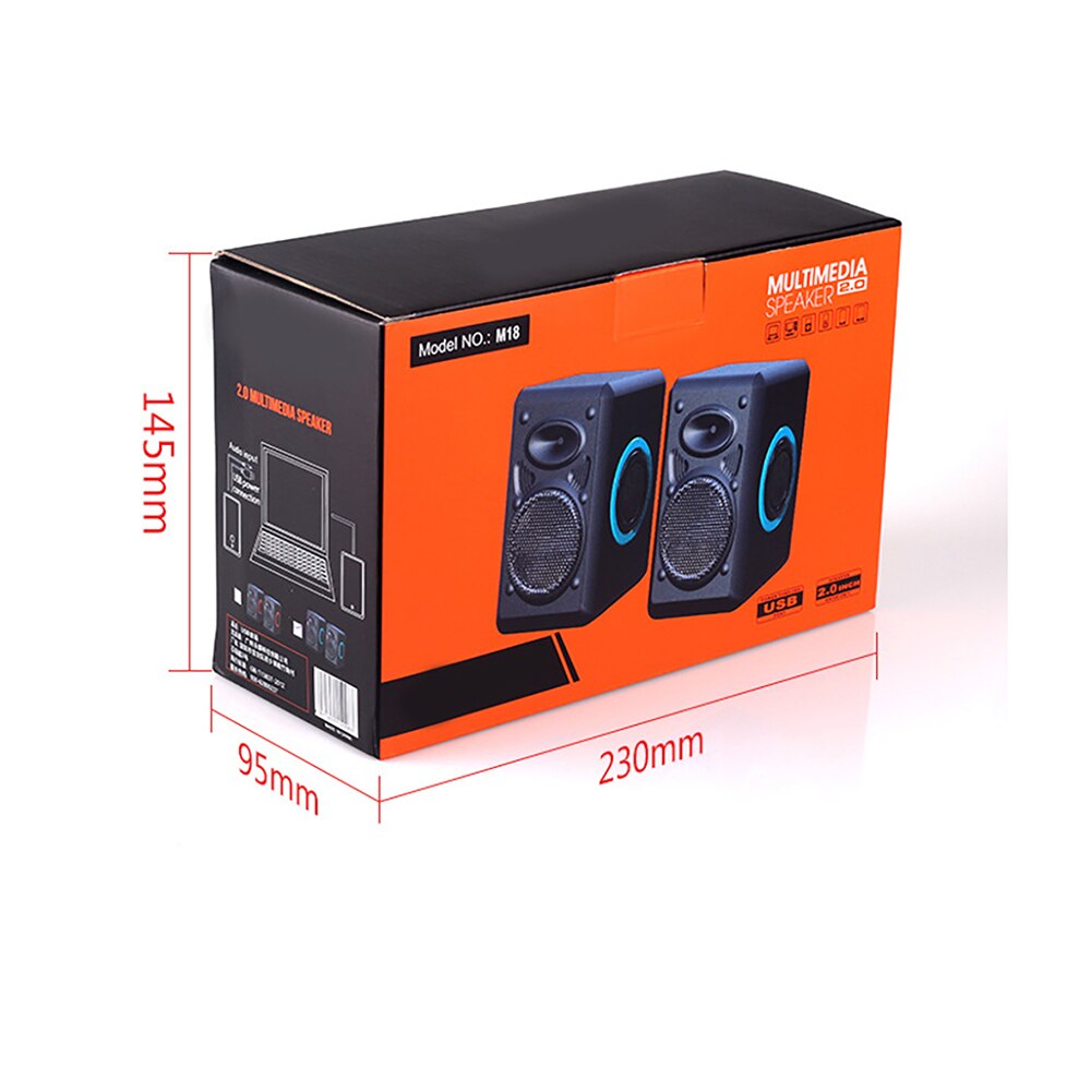 USB Computer Speakers Desktop Audio Multimedia 3D HIFI Level Sound For Computer Laptop Subwoofer Speaker Lengthened Wire