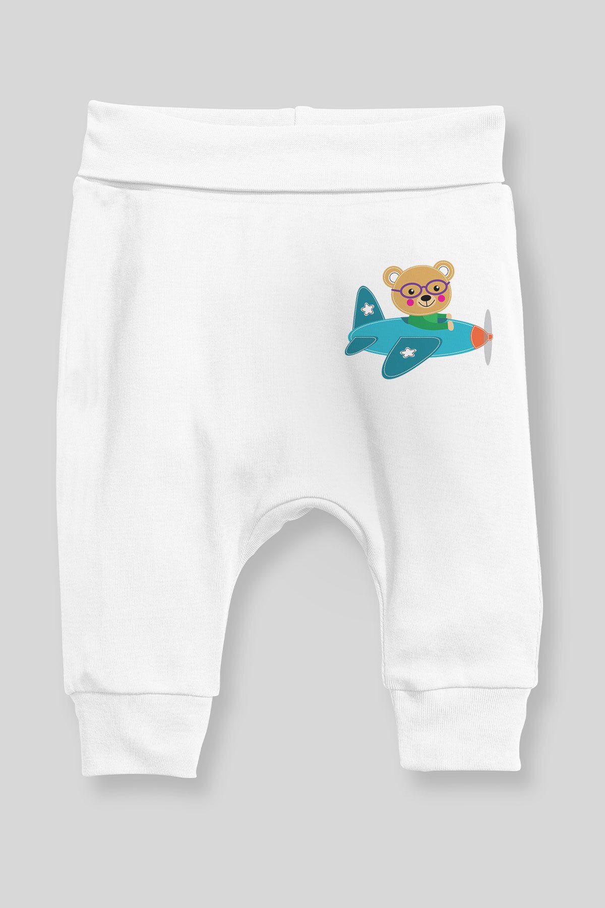 Angemiel bebê no ar urso bebê menino harem calças pantalon branco