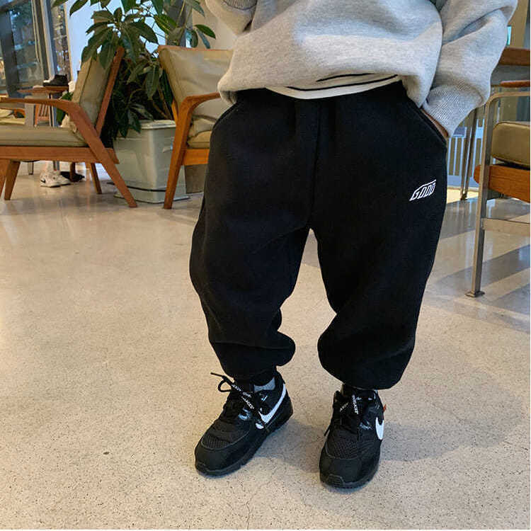 Pantalones de chándal gruesos para niño y niña, pantalón acolchado de terciopelo, holgado y cálido, ropa deportiva para correr, Invierno