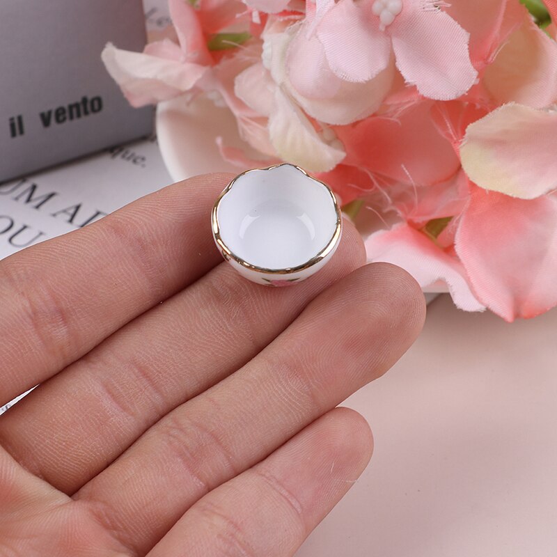 Mini Jahrgang Nachtisch platte DIY Miniaturen Für Dollhouses 1:12 Miniatur Möbel