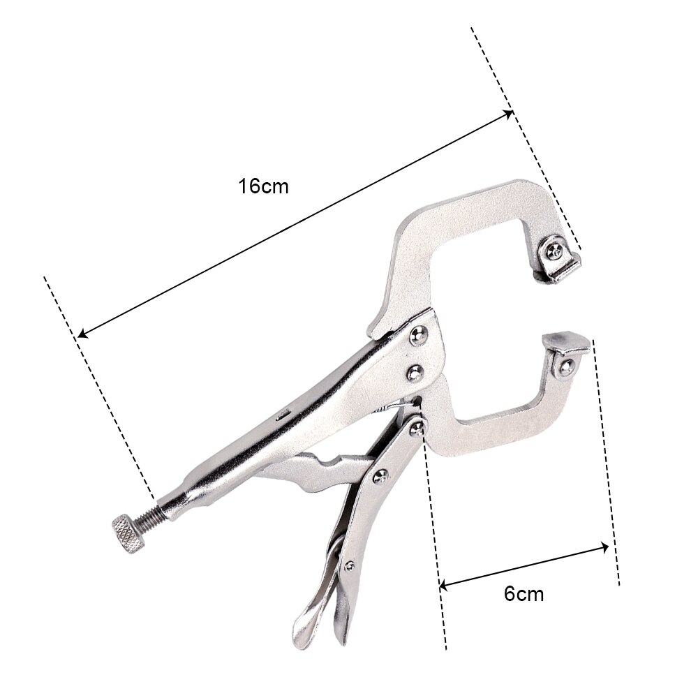 Abrazadera C, Clip de soldadura, almohadilla de acero de aleación para carpintería, agarre de trabajo de madera, tornillo de banco, mandíbula giratoria, pinza, localizador de espiga, herramienta de mano, alicate de fijación