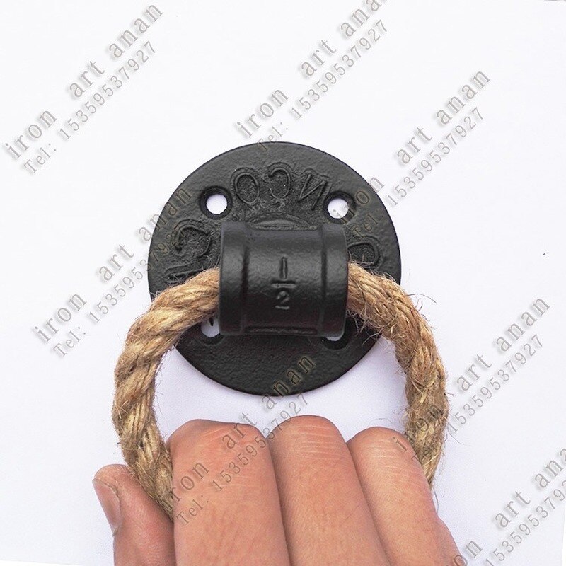 Vintage Amerikaanse Ring Lade Knoppen Hennep Touw Brons Closet Handle Kabinet Trekt Meubelen Hardware