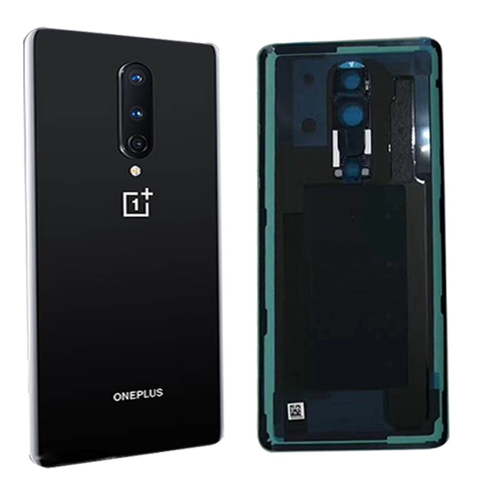 Original Back Glass Cover Oneplus 8 Battery Cover 1+8 Rear Glass Door Housing Case For Oneplus 8 Pro Battery Cover+Camera Lens: 8 black with lens