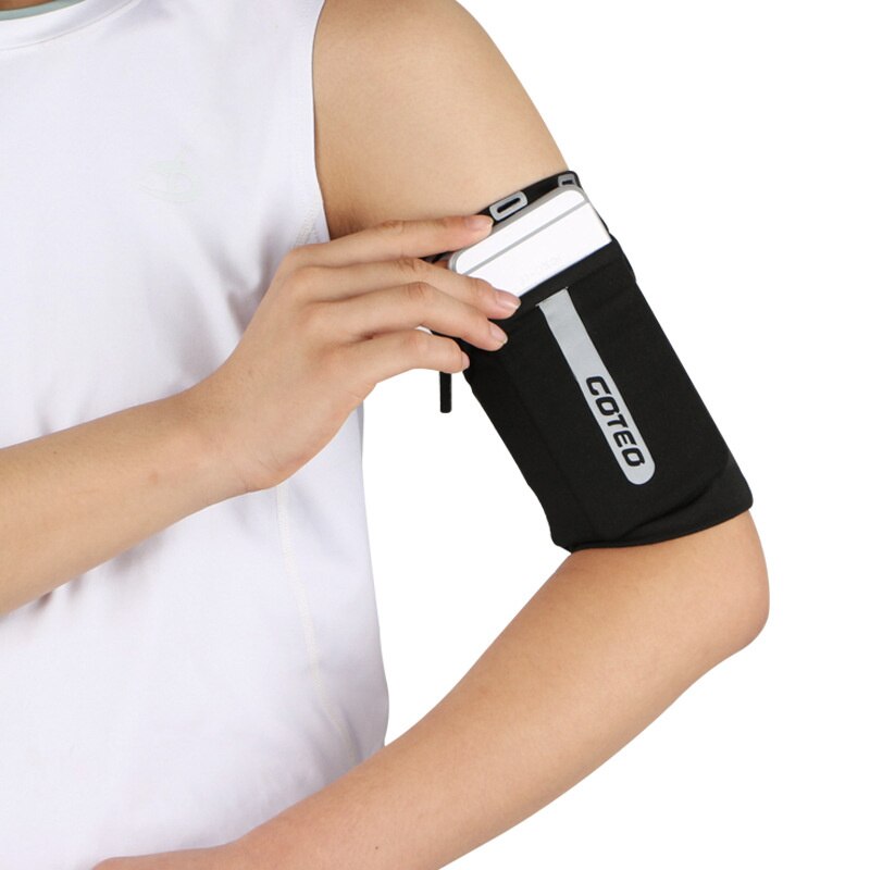 Double Pocket Slender Sports Running Arm Band Case Bag Telephone Wallet Holder Outdoor Pouch on Hand Gym Cover for Iphone 12 11