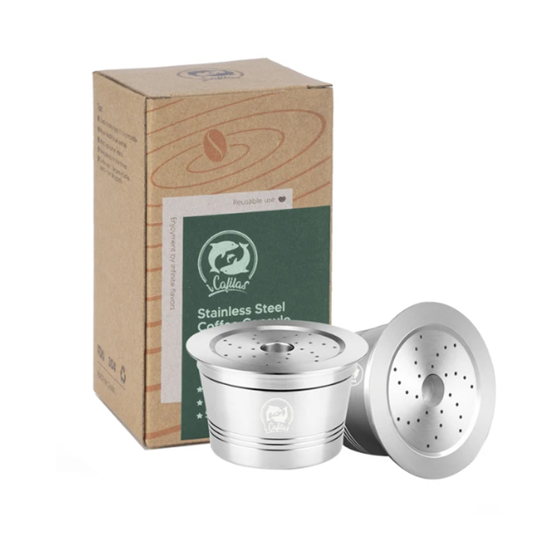 Reusable Coffee Filter Capsule for Caffitaly S21 Machine Refillable Plastic Stainless Steel Coffee Pods Fit 3 Corações Cafeteira: plum