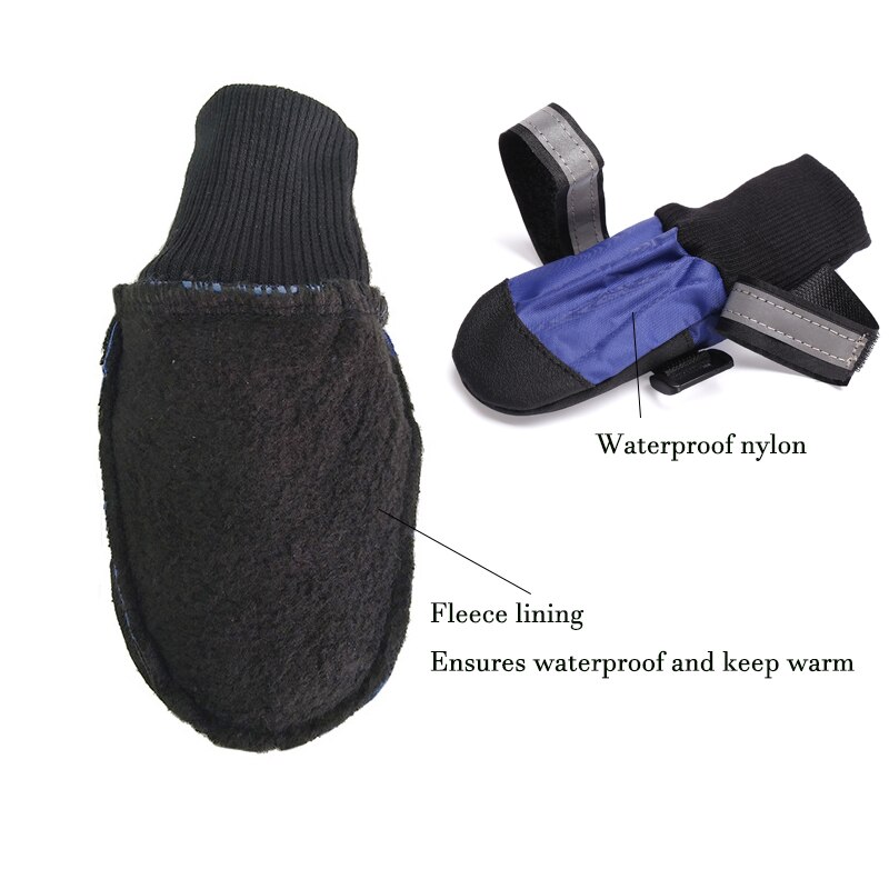 Lightweight Paw Protector Dog Boots Soft Non-Slip Leather Sole Waterproof Big Dog Shoes for Comfort and warm in 4 Sizes