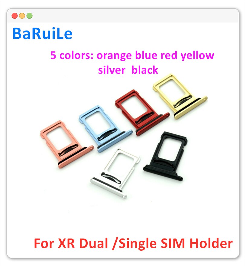 BaRuiLe 5set per iPhone XR Dual SIM Card Reader flex cable + SIM Card tray Holder Slot Adapter parti di ricambio