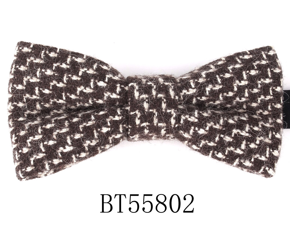 Novo laço de lã inverno gravata borboleta para homens mulheres laço nó adulto gravata borboleta de lã cravats festa noivo gravatas borboleta para presentes: Preto