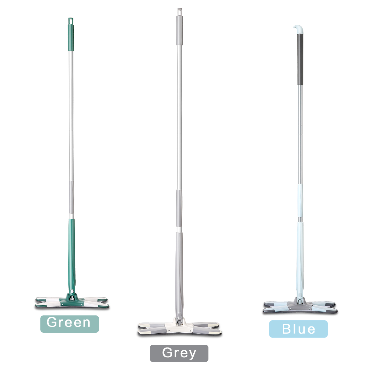 Vadrouille plate à presser de Type X, serpillière à essorer pour sol, sans mains, 360 avec 3 tampons en microfibre, outil de nettoyage ménager et humide pour la cuisine